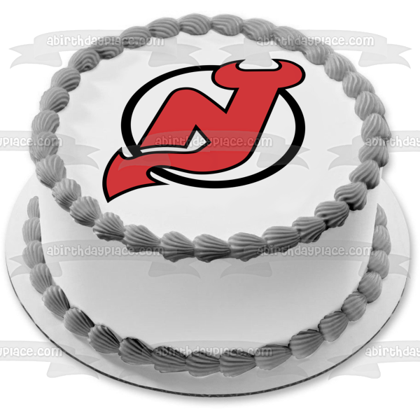 Imagen comestible para tarta con logotipo de los New Jersey Devils de la NHL National Hockey League ABPID06882 