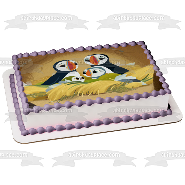 Imagen comestible para tarta de Puffin Rock Oona Baba y arcoíris ABPID07327 