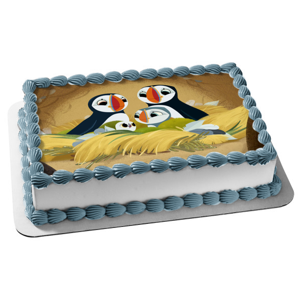 Imagen comestible para tarta de Puffin Rock Oona Baba y arcoíris ABPID07327 