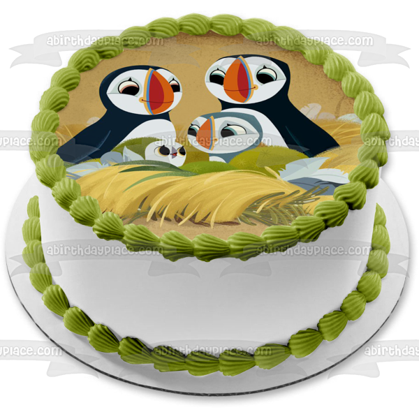 Imagen comestible para tarta de Puffin Rock Oona Baba y arcoíris ABPID07327 