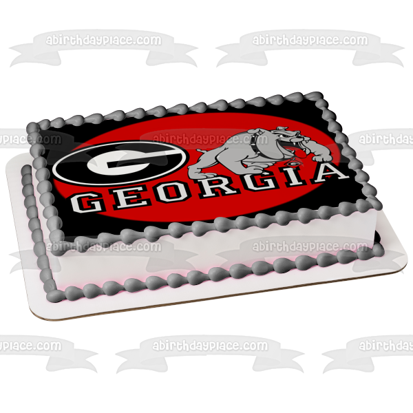 University of Georgia Bulldogs Logo NCAA Edible Cake Topper Image ABPID06922