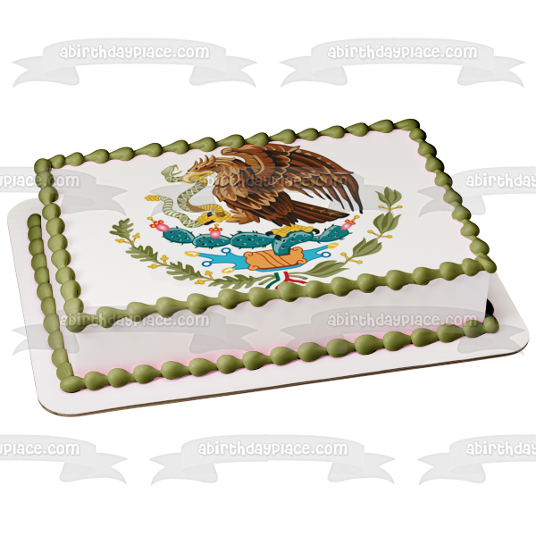 Imagen comestible para tarta con escudo nacional de la bandera mexicana ABPID07361 