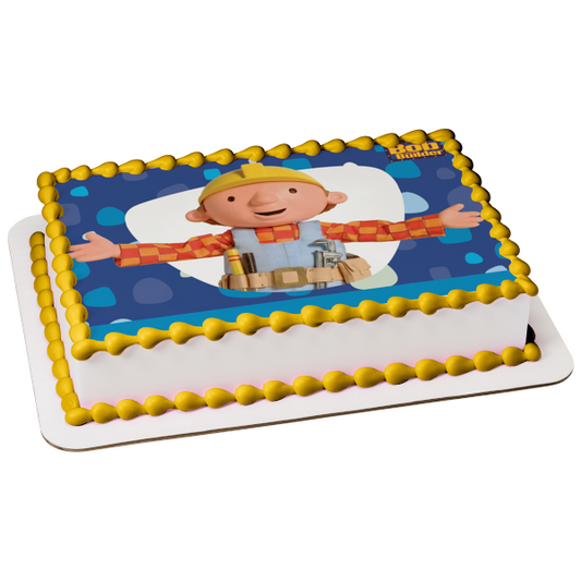 Bob the Builder Tool Belt and a Construction Hat Edible Cake Topper Image ABPID07357