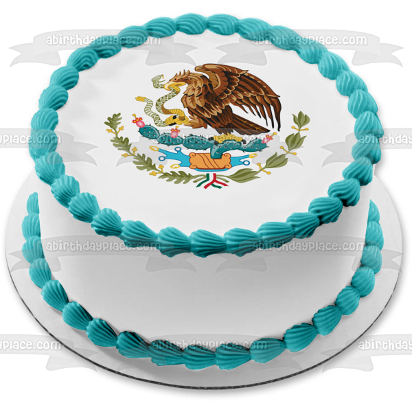 Imagen comestible para tarta con escudo nacional de la bandera mexicana ABPID07361 