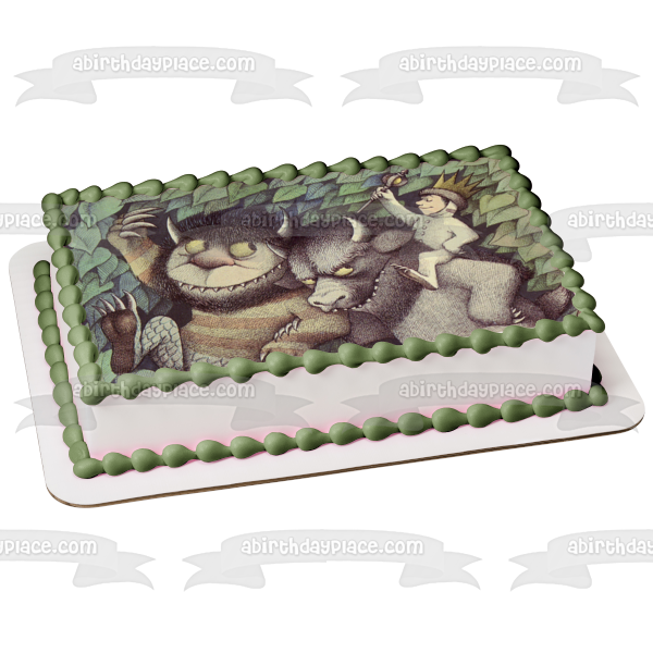 Donde viven los monstruos Max Corona y hojas Imagen comestible para decoración de tarta ABPID07375 