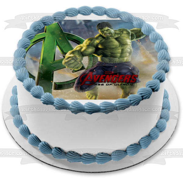 Avengers Logo Age of Ultron and the Incredible Hulk Edible Cake Topper Image ABPID06983