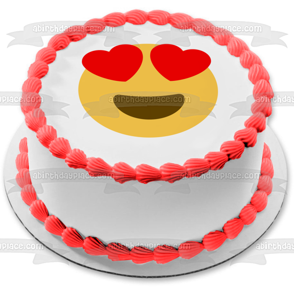 Imagen comestible para decoración de tarta con corazones emoji de amor ABPID07608 