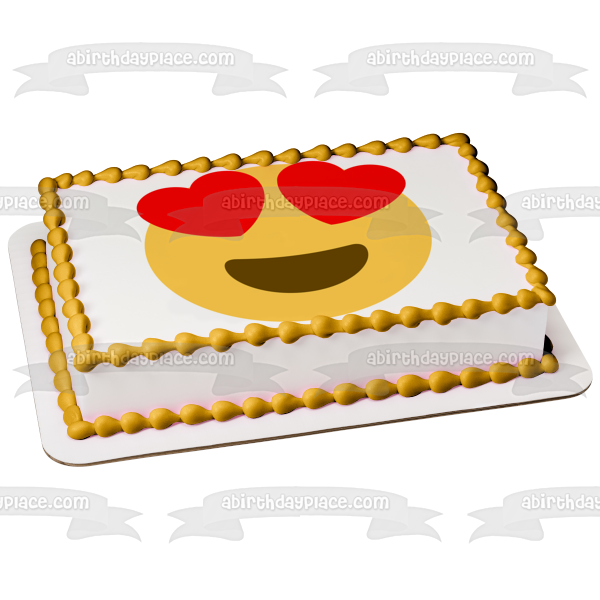 Imagen comestible para decoración de tarta con corazones emoji de amor ABPID07608 