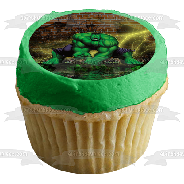 Avengers The Hulk Angry with a Brick Wall Background Edible Cake Topper Image ABPID07624