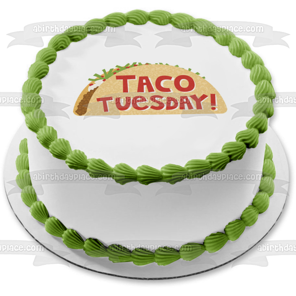 Taco Tuesday Cartoon Taco Edible Cake Topper Image ABPID07646