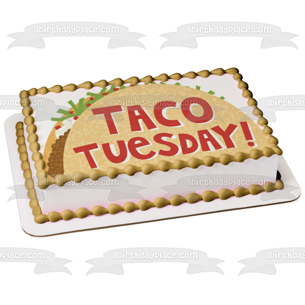 Taco Tuesday Cartoon Taco Edible Cake Topper Image ABPID07646