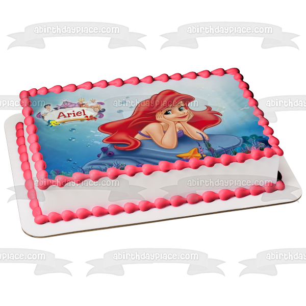 La Sirenita Ariel Ursula Flounder Sebastián Rey Tritón y Príncipe Eric Imagen comestible para tarta ABPID07469 