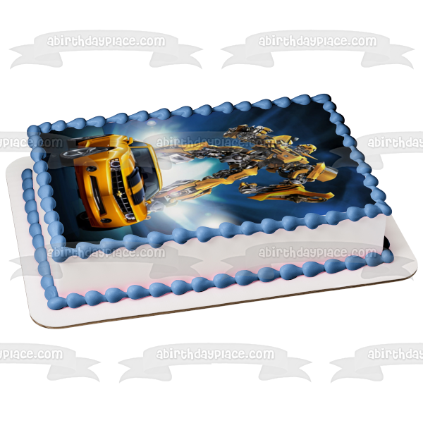 Transformers Bumblebee Autobot y Goldwheels Chevy Car decoración comestible para tarta imagen ABPID07495 