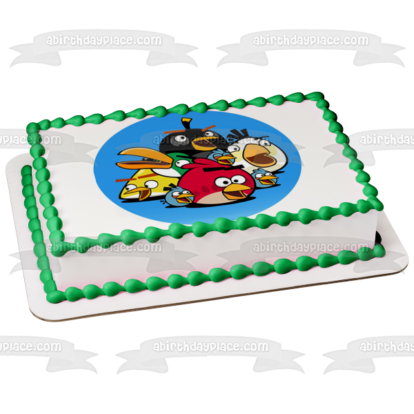 Angry Birds Logo Terrance the Blues Chuck Bomb Matilda and Hal Edible Cake Topper Image ABPID07504