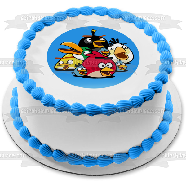 Angry Birds Logo Terrance the Blues Chuck Bomb Matilda and Hal Edible Cake Topper Image ABPID07504