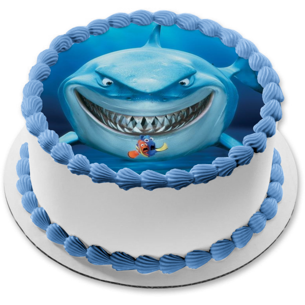 Buscando a Nemo Dory Marlin y Bruce decoración comestible para tarta imagen ABPID07508 