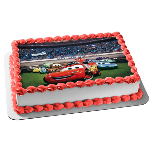 Cars Lightening McQueen Mater Doc Hudson Sally Ramone Fillmore Lizzie y Flo Adorno comestible para tarta Imagen ABPID07699 