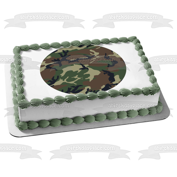 Adorno comestible para tarta de camuflaje del ejército, imagen ABPID07543 