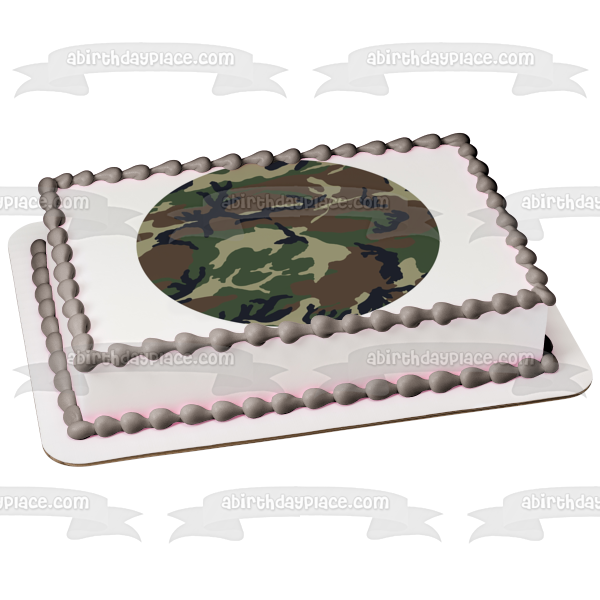 Adorno comestible para tarta de camuflaje del ejército, imagen ABPID07543 