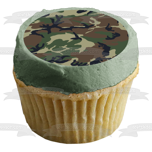 Adorno comestible para tarta de camuflaje del ejército, imagen ABPID07543 