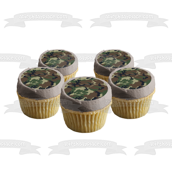 Adorno comestible para tarta de camuflaje del ejército, imagen ABPID07543 