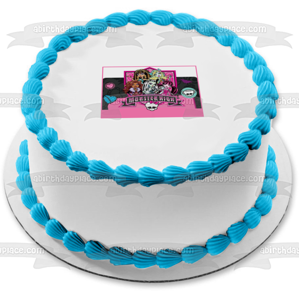 Monster High Clawdeen Wolf Lagoona Blue Cleo De Nile Draculaura y Frankie Stein Adorno comestible para tarta Imagen ABPID07548 