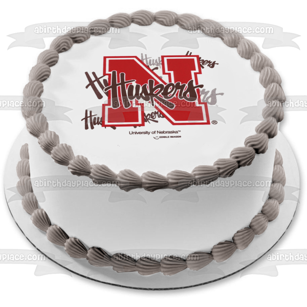 Imagen comestible para tarta con logotipo de la Universidad de Nebraska Huskers NCAA ABPID07553 