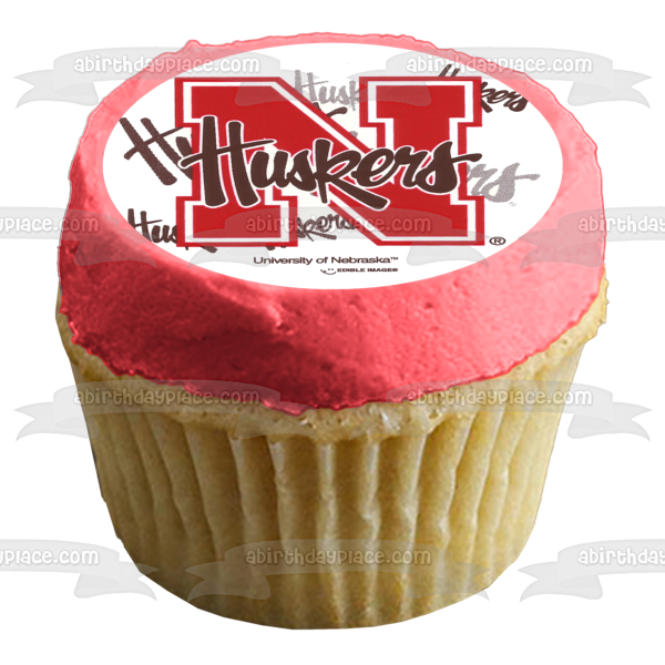 Imagen comestible para tarta con logotipo de la Universidad de Nebraska Huskers NCAA ABPID07553 