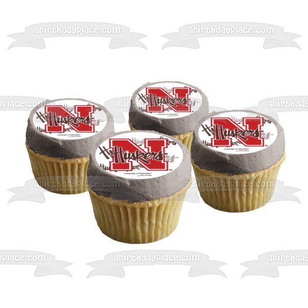 Imagen comestible para tarta con logotipo de la Universidad de Nebraska Huskers NCAA ABPID07553 