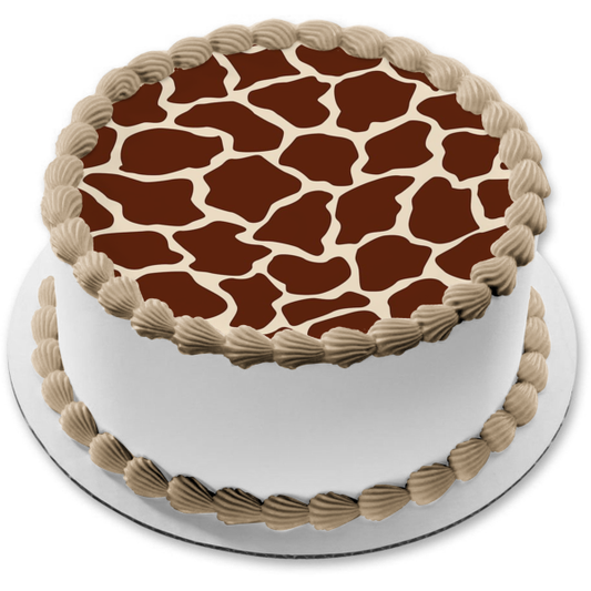 Giraffe Pattern Edible Cake Topper Image ABPID07728