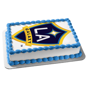 Los Angeles Galaxy Logo Football Club Edible Cake Topper Image ABPID07746