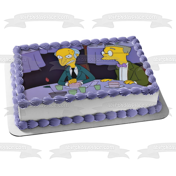 Imagen comestible para decoración de tarta de Los Simpson, Sr. Burns y Waylon Smithers, ABPID07594 