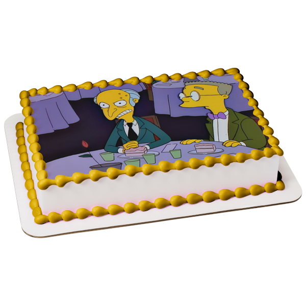 Imagen comestible para decoración de tarta de Los Simpson, Sr. Burns y Waylon Smithers, ABPID07594 