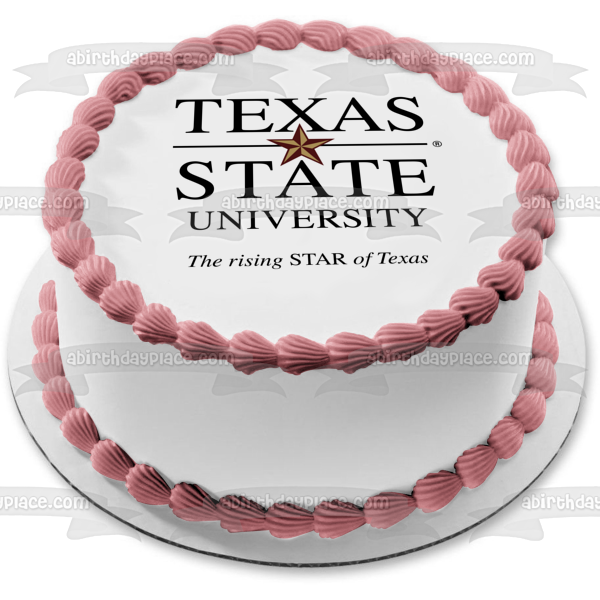 Logotipo de la Universidad Estatal de Texas, la estrella en ascenso de Texas, imagen comestible para decoración de tartas ABPID07766 