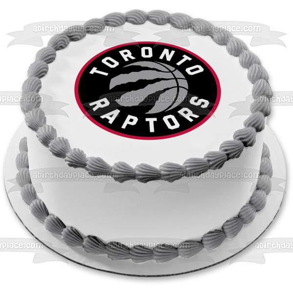 Imagen comestible para tarta con logotipo del equipo canadiense de baloncesto profesional de la NBA Toronto Raptors ABPID07771 