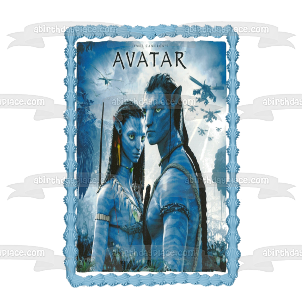 Imagen de decoración comestible para tarta de Avatar Pandora Na'vi Jake Sully y Neytiri ABPID07783 