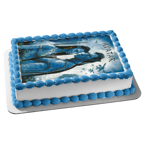 Imagen de decoración comestible para tarta de Avatar Pandora Na'vi Jake Sully y Neytiri ABPID07783 