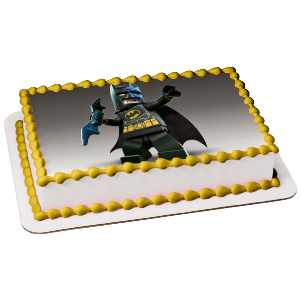 Lego Batman Edible Cake Image Topper Personalized Picture 1/4 Sheet  (8