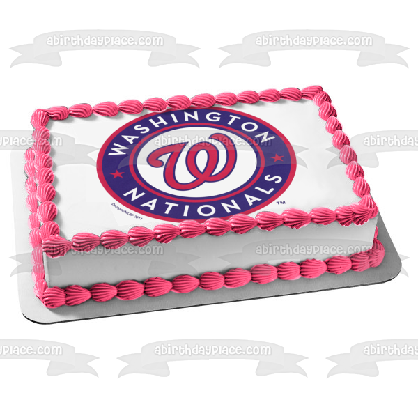 Imagen comestible para tarta con logotipo de los Washington Nationals de la MLB de la Liga Mayor de Béisbol ABPID08010 