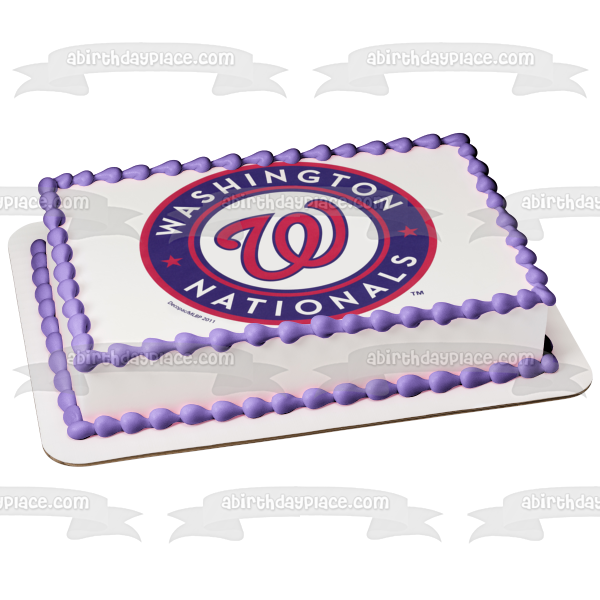 Imagen comestible para tarta con logotipo de los Washington Nationals de la MLB de la Liga Mayor de Béisbol ABPID08010 