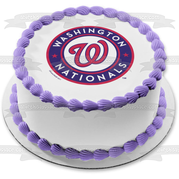 Imagen comestible para tarta con logotipo de los Washington Nationals de la MLB de la Liga Mayor de Béisbol ABPID08010 