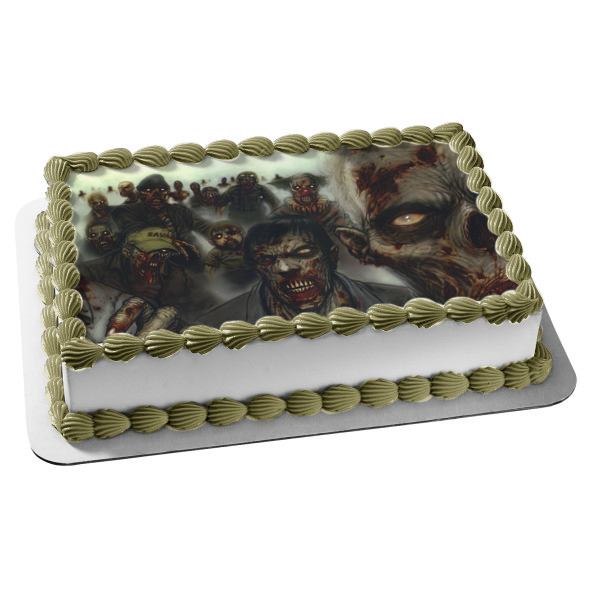 The Walking Dead Zombies Edible Cake Topper Image ABPID07820