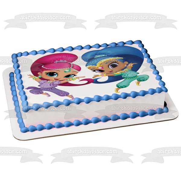 Shimmer and Shine Nahal y Tala con trajes de genio Imagen comestible para decoración de tarta ABPID08033 