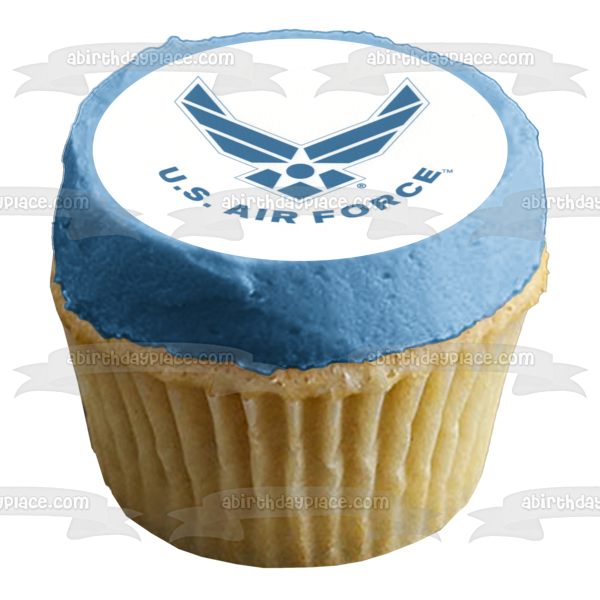 Imagen de decoración comestible para tarta comestible con logotipo de la Fuerza Aérea de EE. UU. ABPID08028 