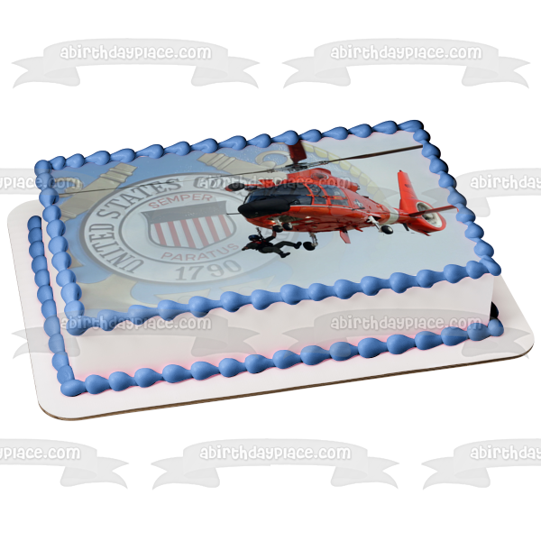 Imagen comestible para tarta con emblema de la Guardia Costera de los Estados Unidos ABPID08083 