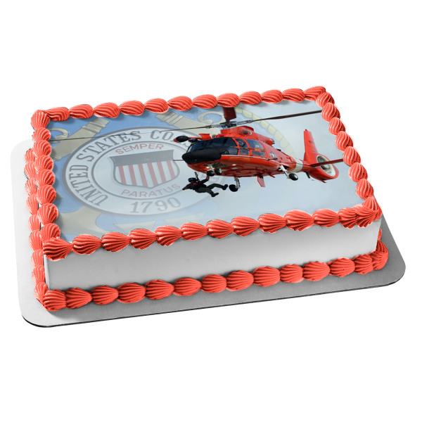 Imagen comestible para tarta con emblema de la Guardia Costera de los Estados Unidos ABPID08083 