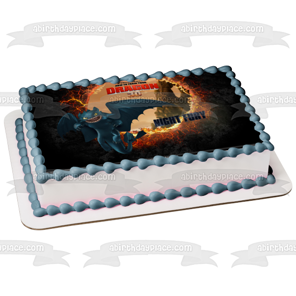 How to Train Your Dragon Night Fury Light Fury Edible Cake Topper Imag – A  Birthday Place