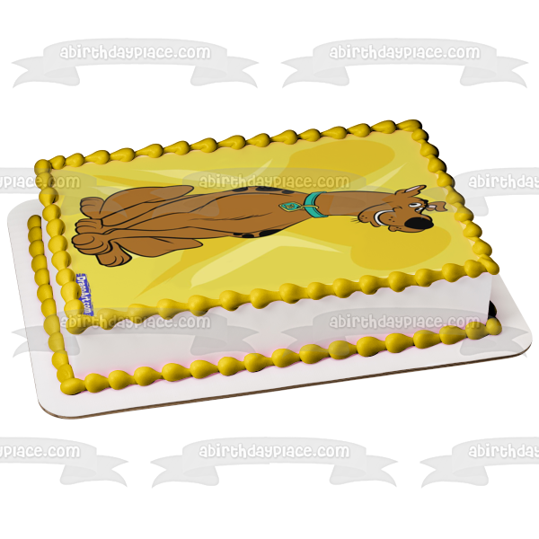 Scooby-Doo Yellow Background Edible Cake Topper Image ABPID08410