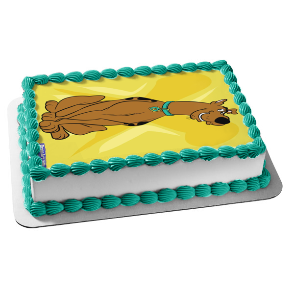 Scooby-Doo Yellow Background Edible Cake Topper Image ABPID08410