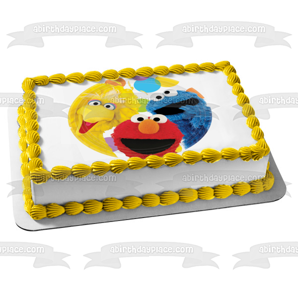 Sesame Street Big Bird Elmo and Cookie Monster Edible Cake Topper Image ABPID08143